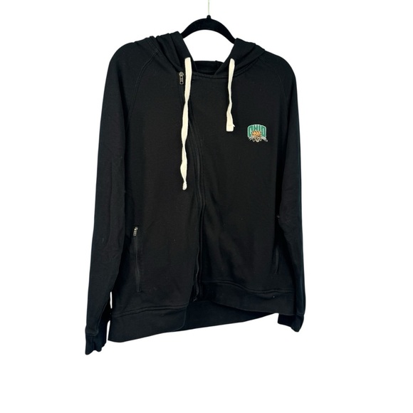 Black Zip-Up Hoodie with Ohio University Logo - Picture 3 of 4